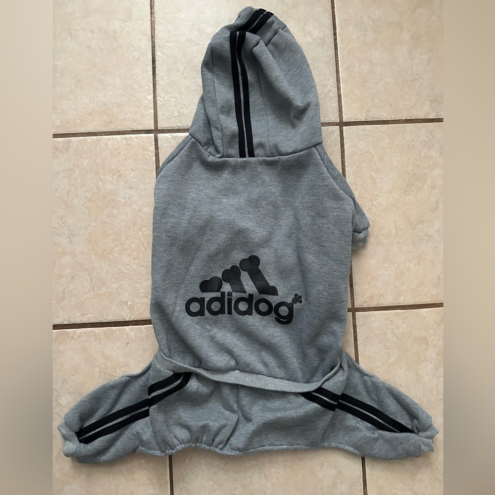 Grey Dog Hoodie with Black Logo
